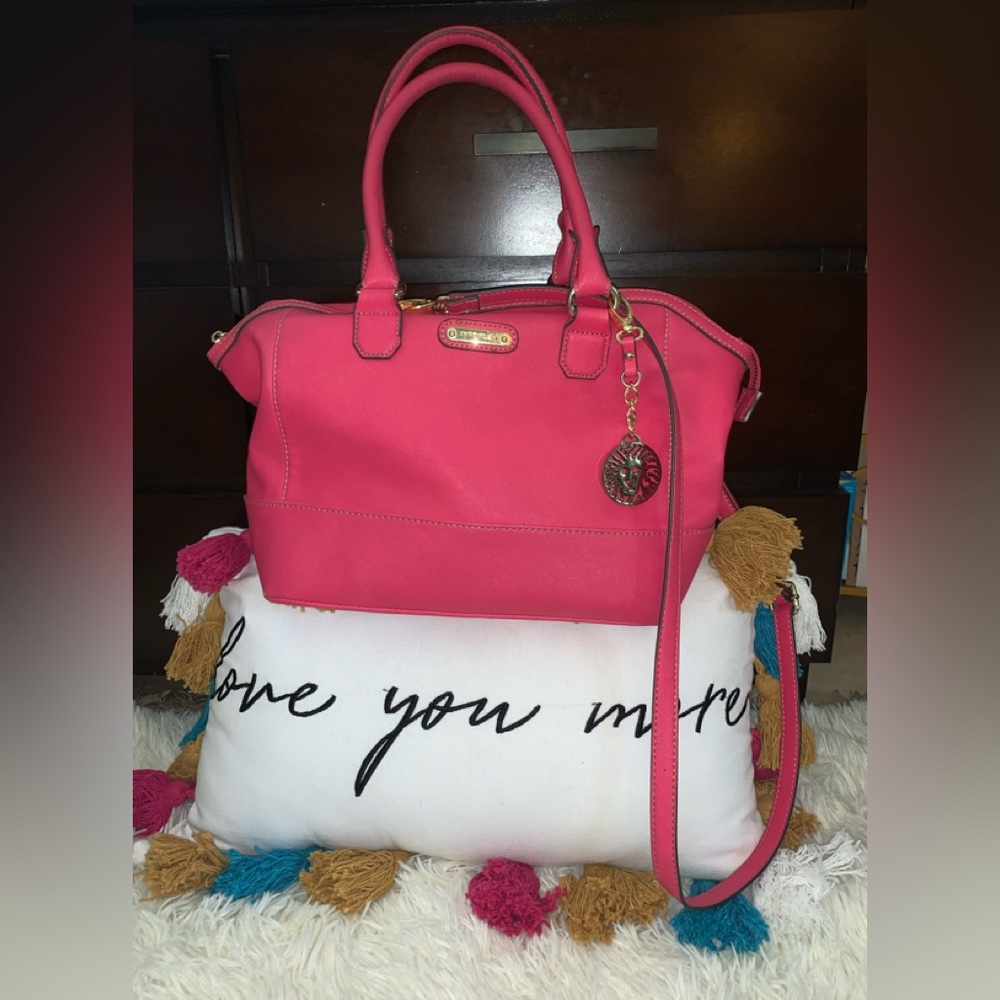 Ann Klein Pink satchel with cross body strap